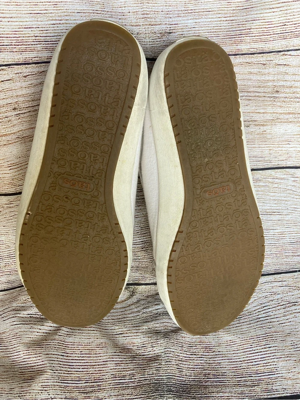Taos Footwear Women’s White Canvas Sneakers with Brown Accents